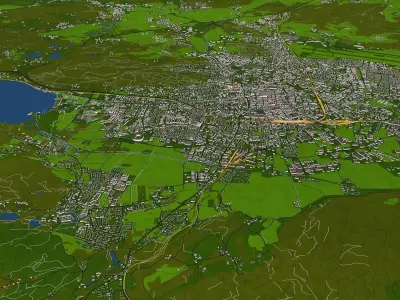 Klagenfurt City 3d model Aug 2020 Low-poly 3D model