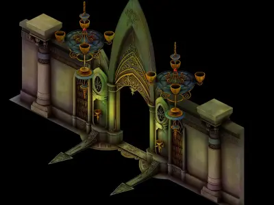 Game Advanced Collection Area - Entrance Gate 01 3D model