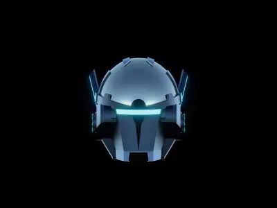 sci fi helmet Low-poly 3D model get