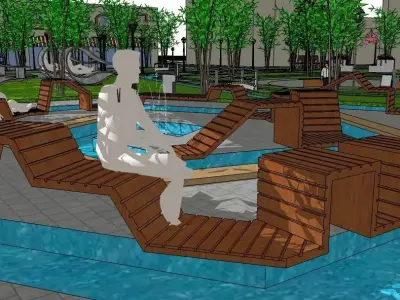 Urban Park 3D Model SketchUp 3D model