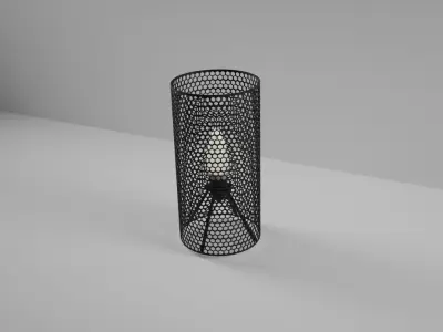 Black Bedside Lamp 3D model