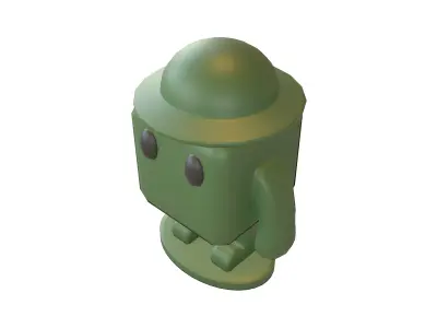 Cube Character 00011 Green Army Ver2 Low-poly 3D model