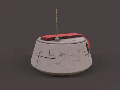 old robot head Low-poly 3D model