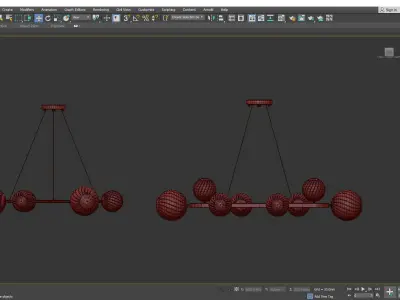 SILVANA Collection chandelier made of brass and glass balls Low-poly 3D model