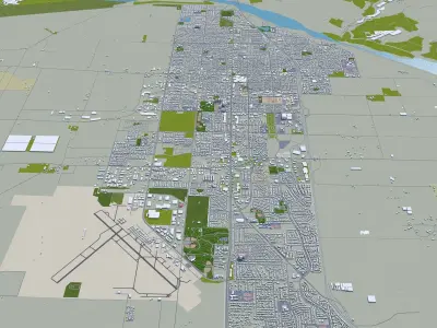 Santa Maria California USA 20km Low-poly 3D model