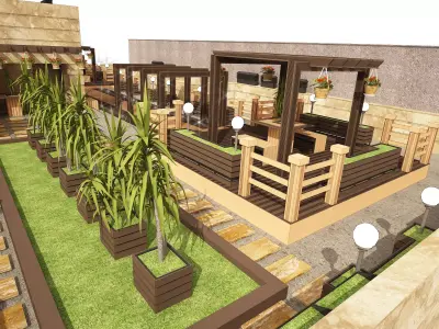 3D model of Roof Garden residential apartment with full details 3D model