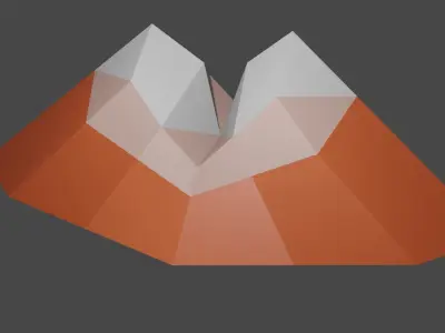 Low Poly Mountain orange and Free low-poly 3D model
