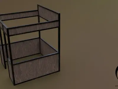 Stall stand 04 R Low-poly 3D model