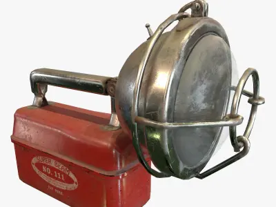 Retro Flashlight Vintage Game Ready PBR Textures  Low-poly 3D model