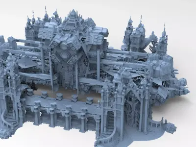 Nile River Sci fi Station 2 3D model