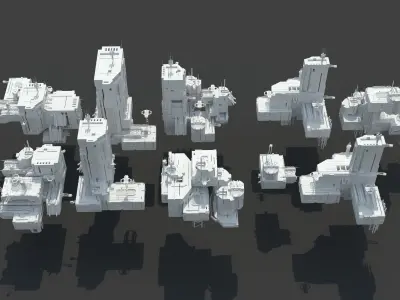 Futuristic Sci-fi Building Pack Vol 05 3D model