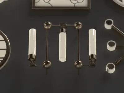 Modern Chandeliers Set 3D model