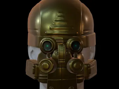 Gas mask helmet 3d model scifi Low-poly  3D model