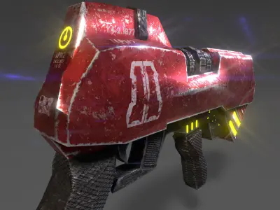 Sci Fi Rifle-Pistol - Ultra Optimized Low-poly 3D model