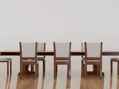 Dinning Room Table and Chairs 3D model
