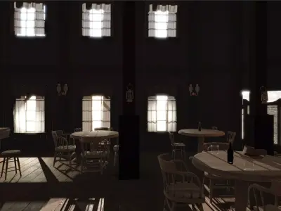 Wild West Saloon Interior Low-poly 3D model