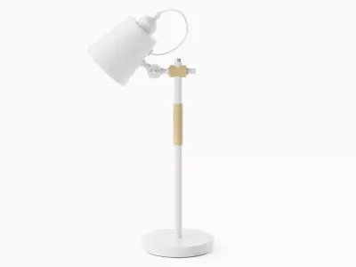 Adjustable Study Desk Lamp White Low-poly 3D model