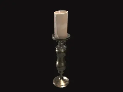 Medieval Candle V02 Low-poly 3D model