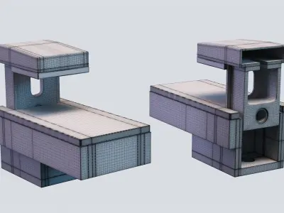 Wood and Glass Shelf Bracket 3D model