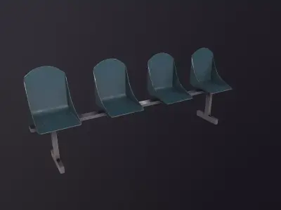 Bus Stop Bench 3D Model Low-poly 3D model