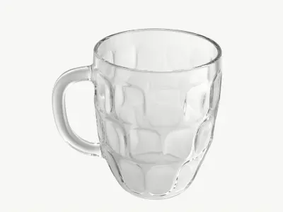 Beer mug with foam 03 3D model