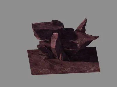 Game Model - Volcano red stone 3D model
