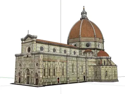 Architecture-Religion-God-Culture-Temple-020 duomo in florence 3D model