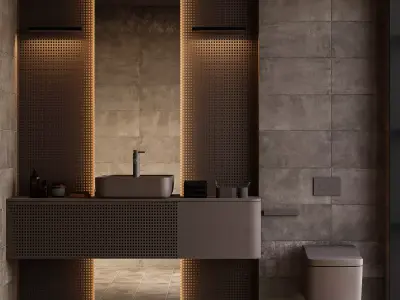 Bathroom Interior Scene in 3Ds Max  3D model