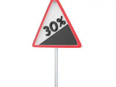 3d  Traffic Sign Steep decline 30 icon 3D model