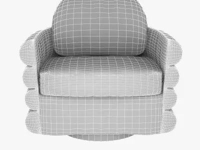 Milo Baughman Tilt and Swivel Chair in Platinum Velvet with Bras 3D model