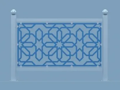 Traditional Moroccan Street Fence 3D model