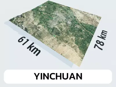 Yinchuan China City Landscape 3D Model 3D model