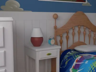 3D Cartoon bedroom environment from Toy Story 3D model Low-poly 3D model