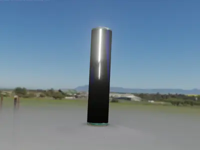 Low-Poly Moss Green Light Column 25 - Street Light Set-9 Low-poly 3D model