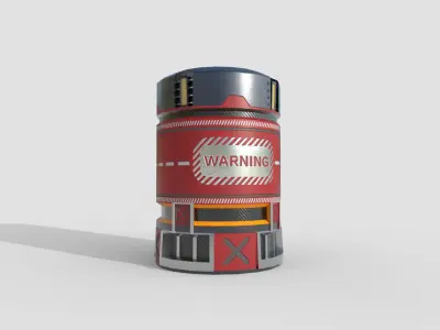 Sci-fi Barrel Low-poly 3D model