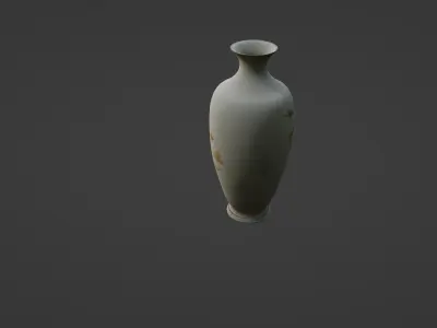 Elegant Tall Floral Floor Vase 3D model