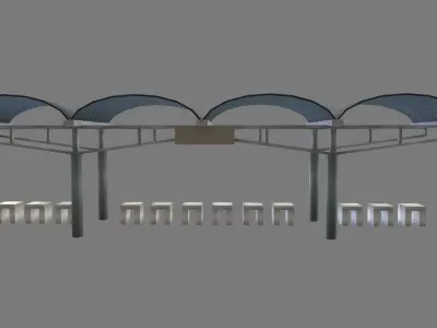 Bus stop Low-poly 3D model