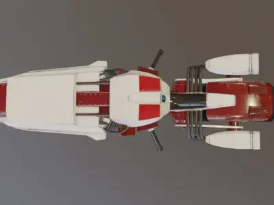 3D Futuristic Sci Fi Speeder Low-poly 3D model