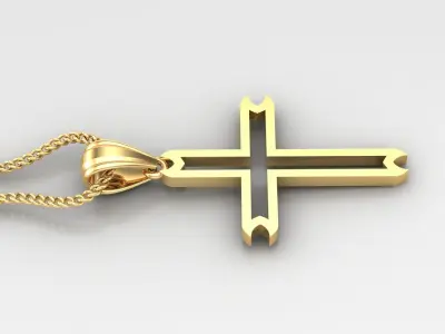 High Cross Pendant Light Gold 18K 4CP031 3D print model
