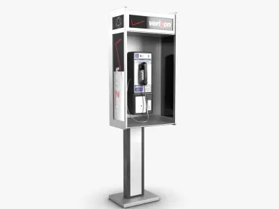 Public Phone Low-poly 3D model