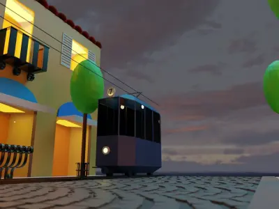 Italian Street Free low-poly 3D model
