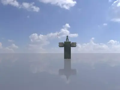 Railway Crossing Barrier 7 m closed Low-poly 3D model