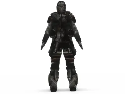 Futuristic Robot Android 3D Model Humanoid Sci-Fi Mech Character Low-poly 3D model