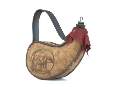 Game Ready Pocket Flask Low-poly 3D model