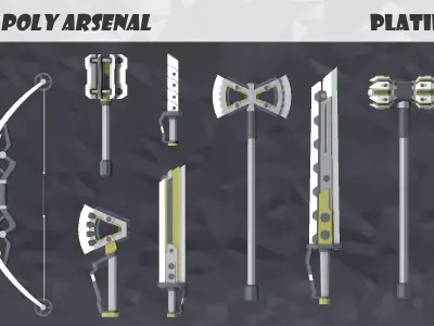 Low Poly Arsenal - Platinium Low-poly 3D model
