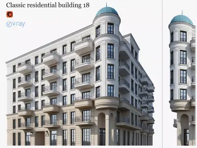 Classic residential building 18 3D model