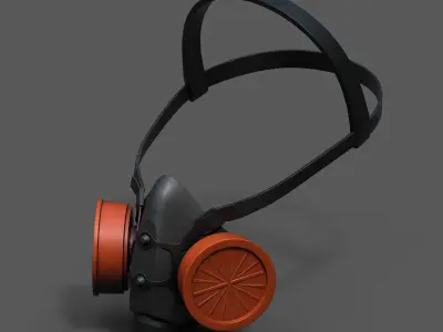 Gas mask helmet 3d model military combat fantasy cyborg  Low-poly 3D model