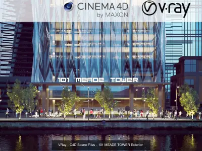 Set 3 - VRay C4D - 4 x Exterior Scenes 3D Model Pack