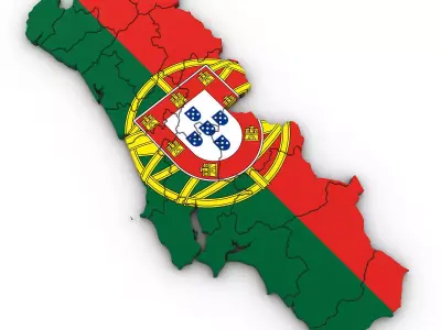 3d Political Map of Portugal 3D model