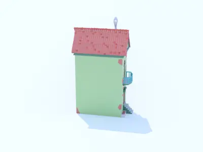 Italian Building number 10 Lowpoly Low-poly 3D model